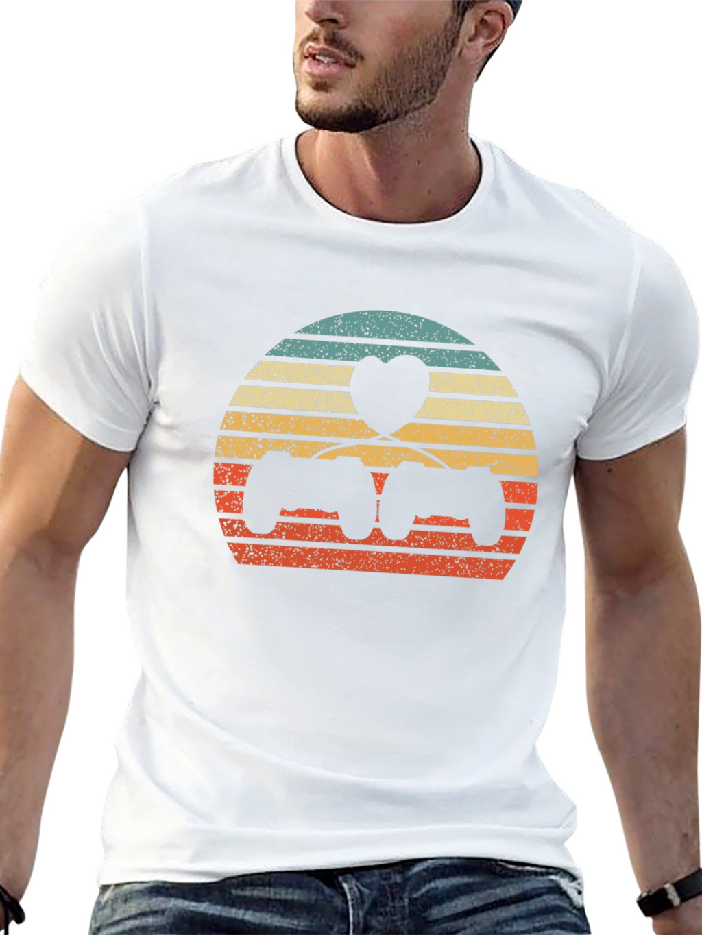 Gamer Love T-Shirt - Retro Gaming Heart Design
