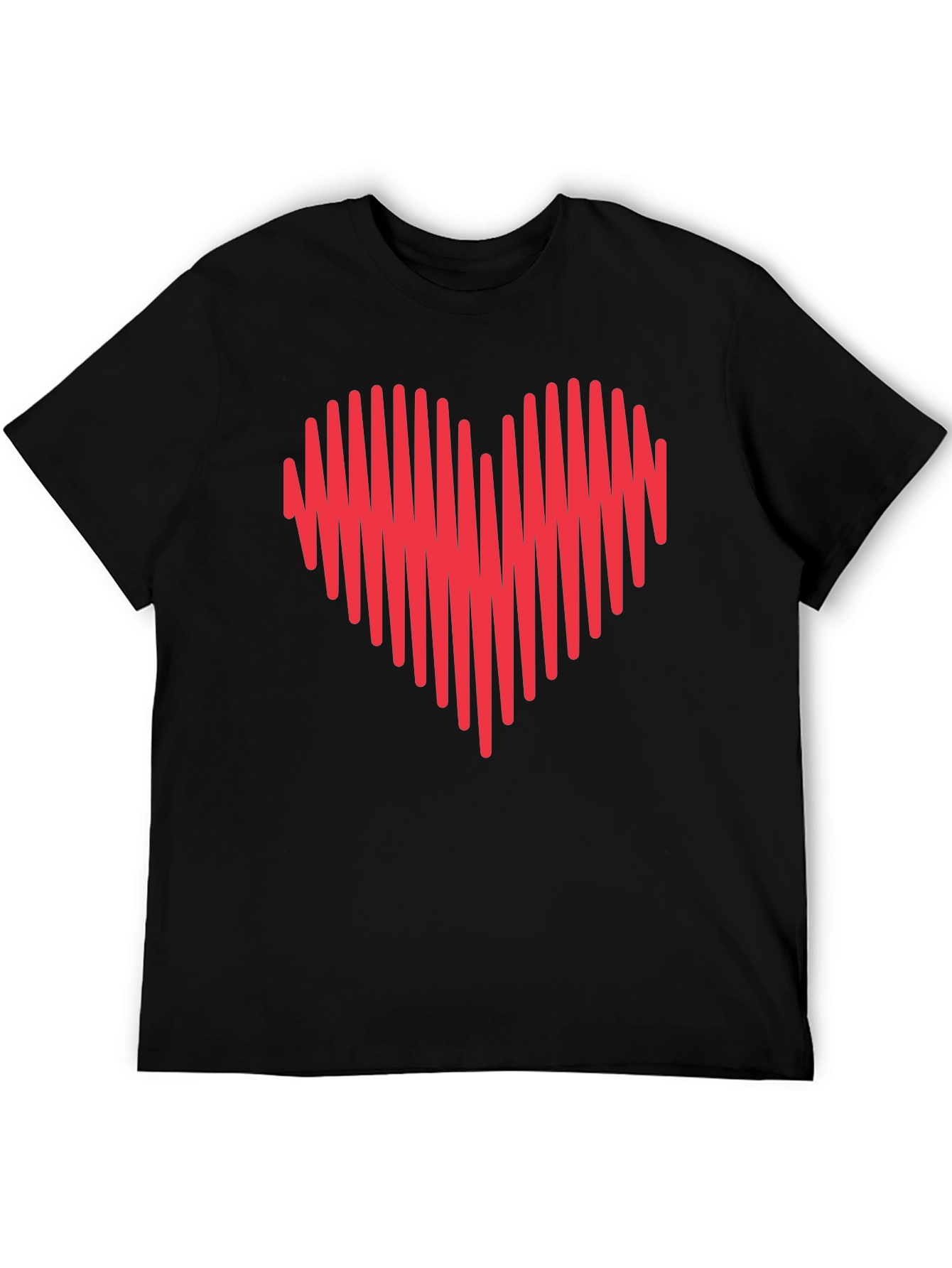 Heartbeat Heart Graphic Tee - Mens Crew Neck