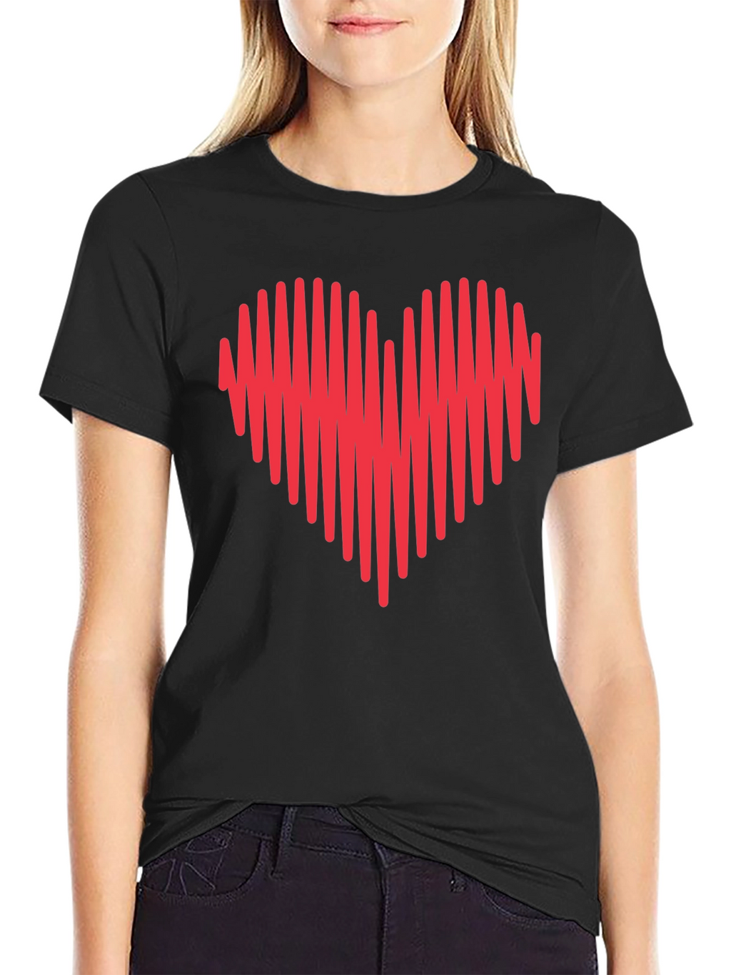 Heartbeat Heart Graphic Tee - Mens Crew Neck