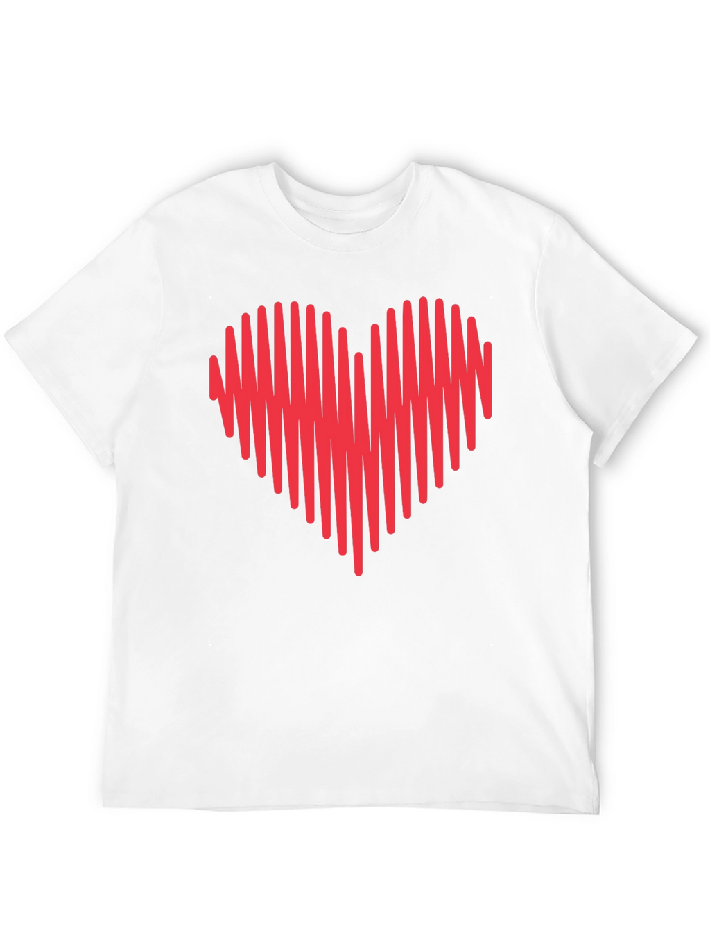 Heartbeat Heart Graphic Tee - Mens Crew Neck