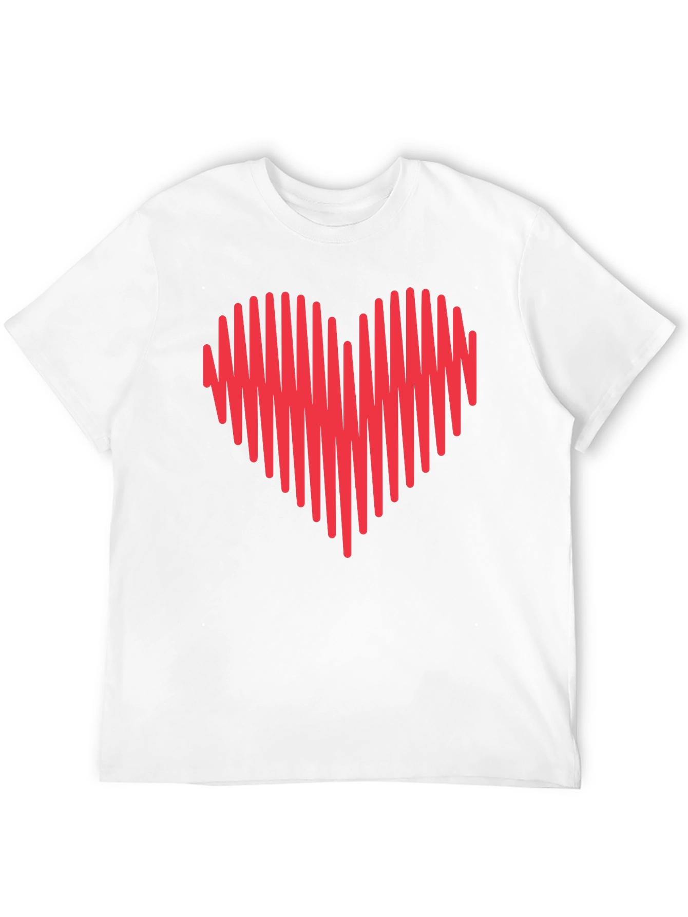 Heartbeat Heart Graphic Tee - Mens Crew Neck