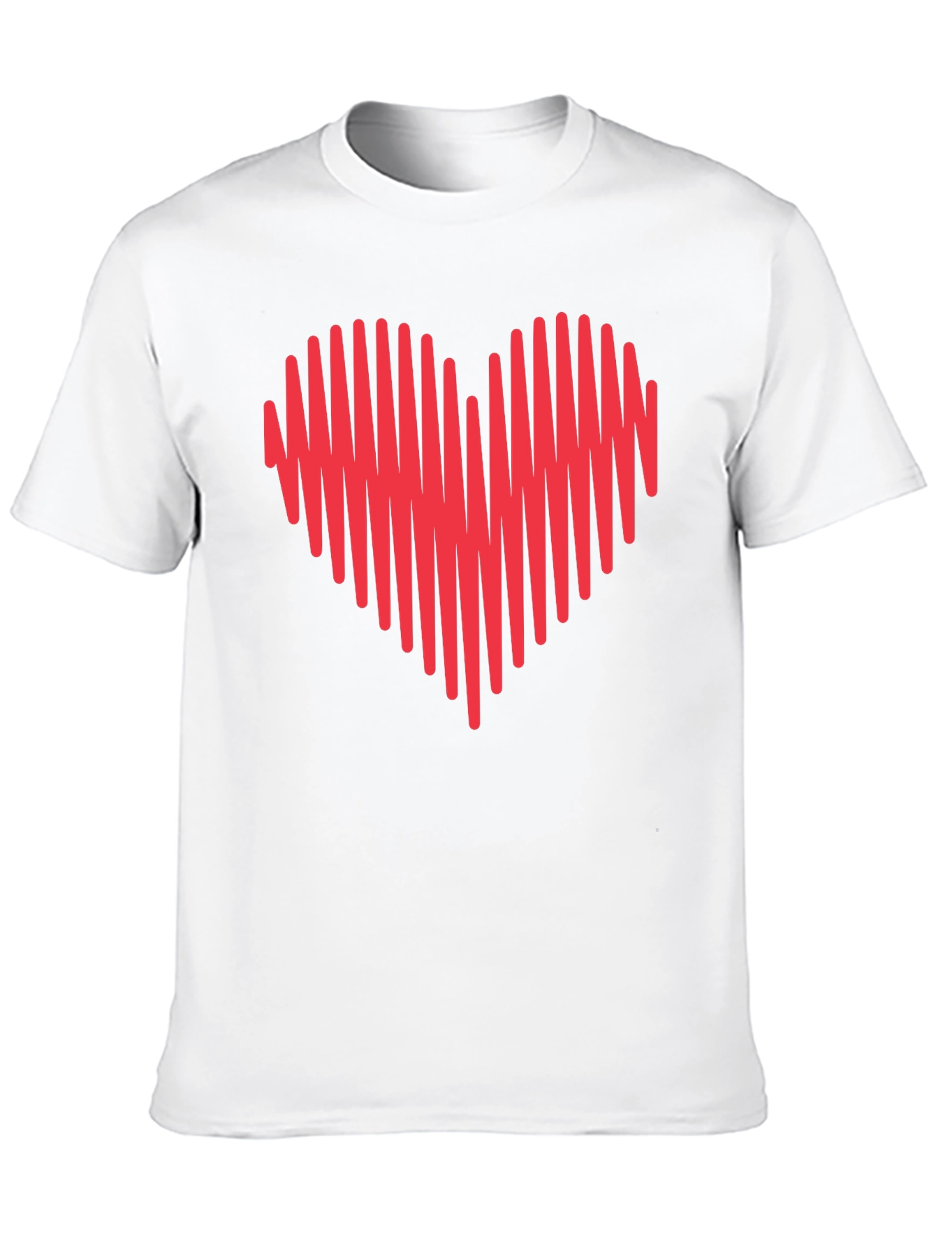 Heartbeat Heart Graphic Tee - Mens Crew Neck