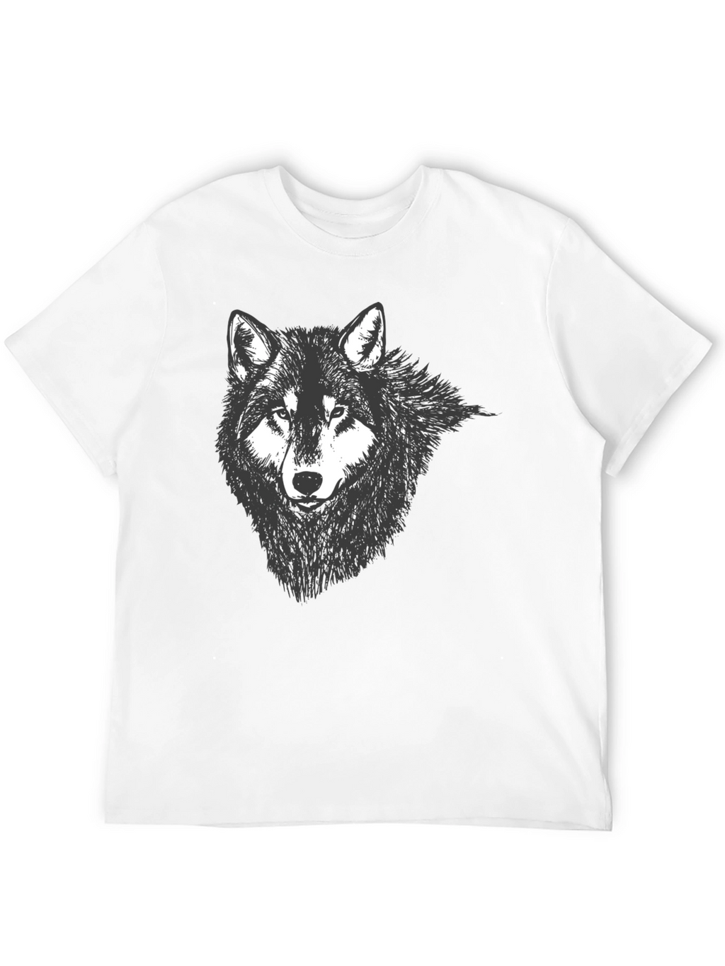 Mens Black Wolf Graphic Tee