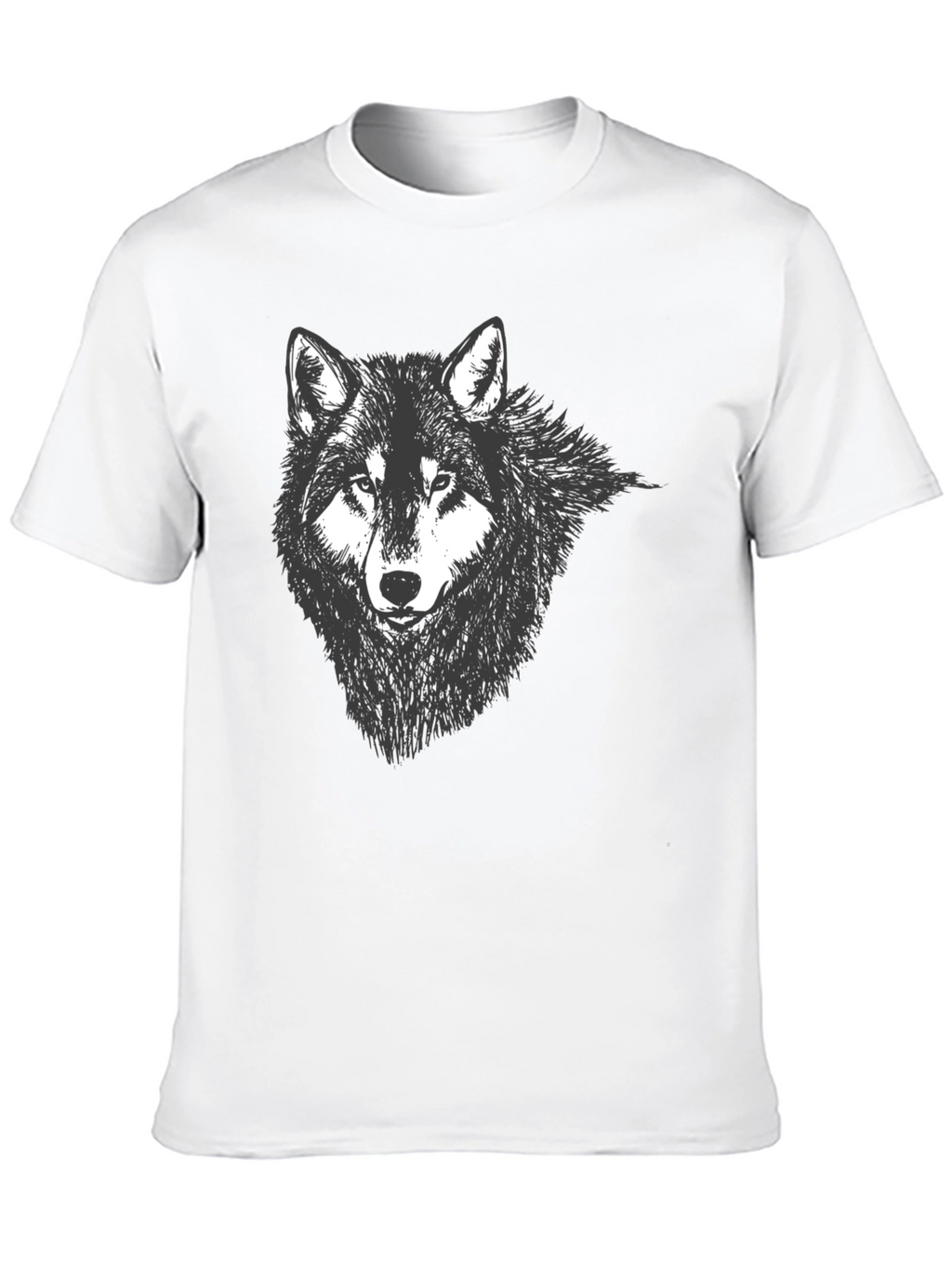 Mens Black Wolf Graphic Tee