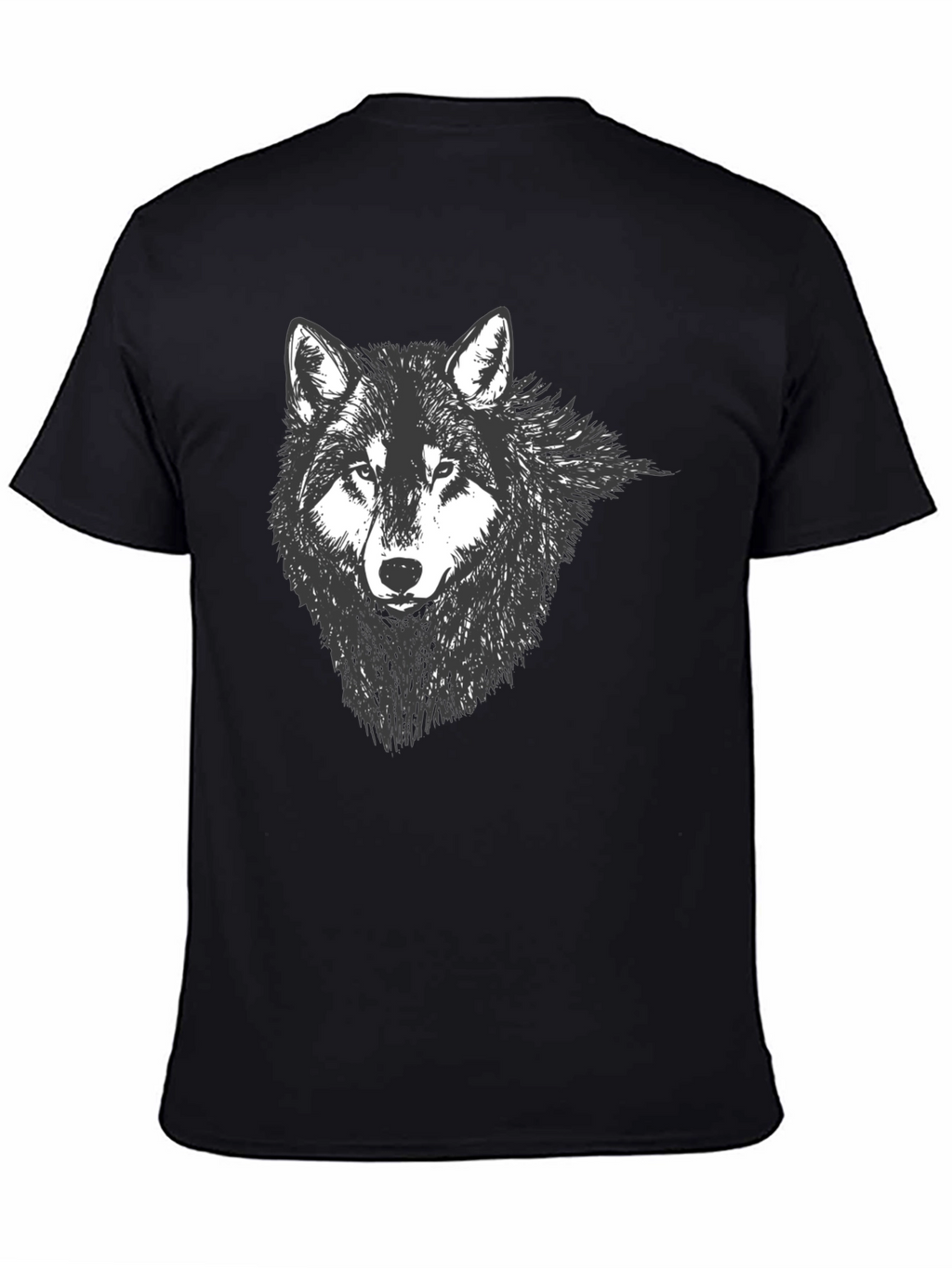 Mens Black Wolf Graphic Tee
