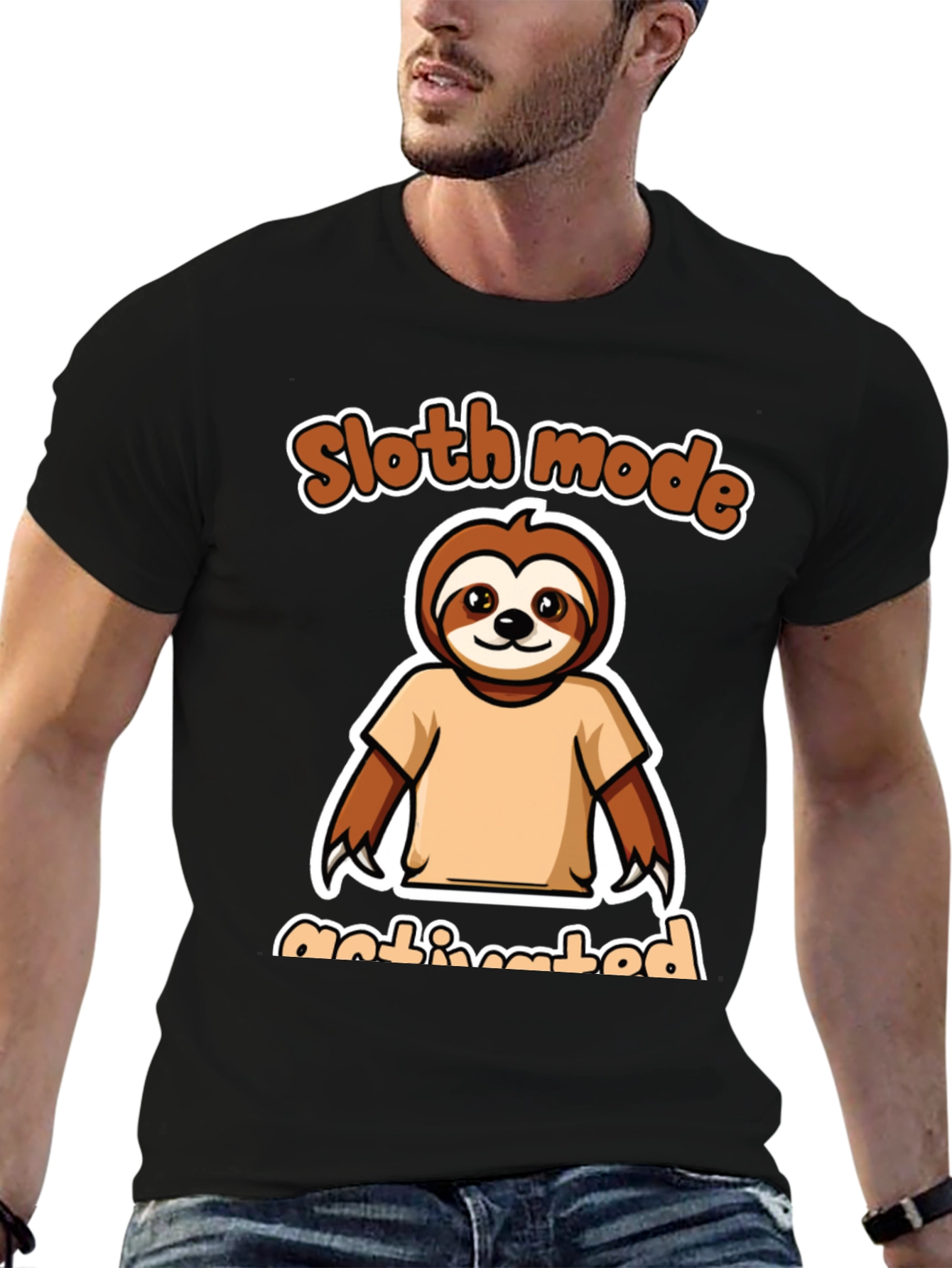 Sloth Mode Activated Black Graphic Tee