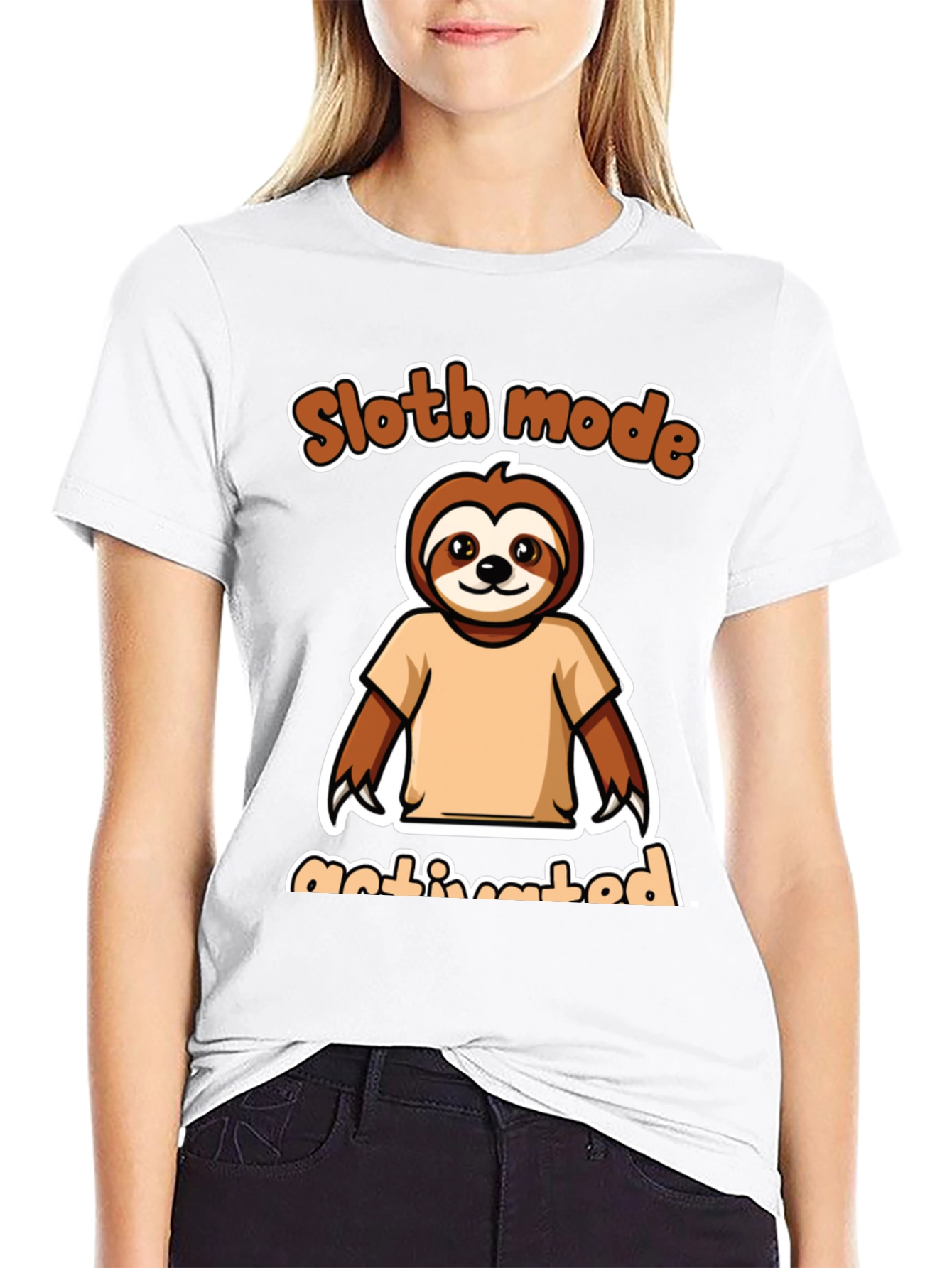 Sloth Mode Activated Black Graphic Tee