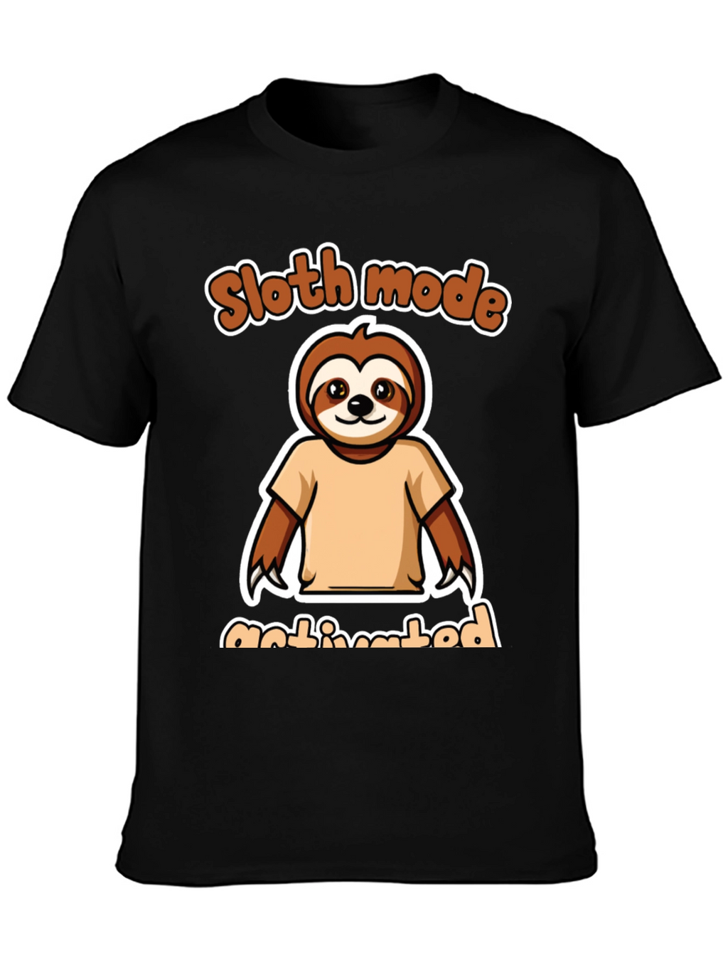 Sloth Mode Activated Black Graphic Tee