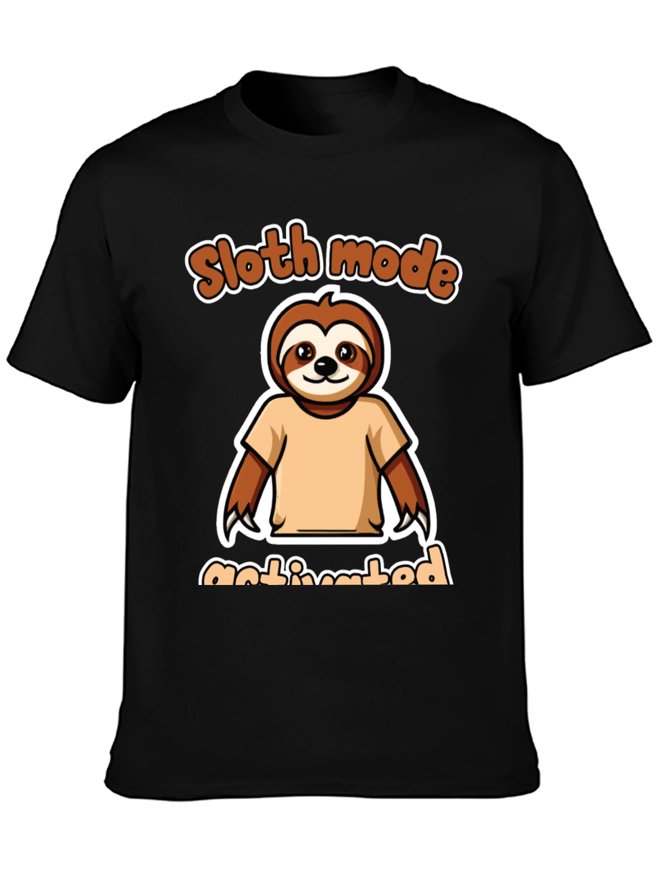 Sloth Mode Activated Black Graphic Tee