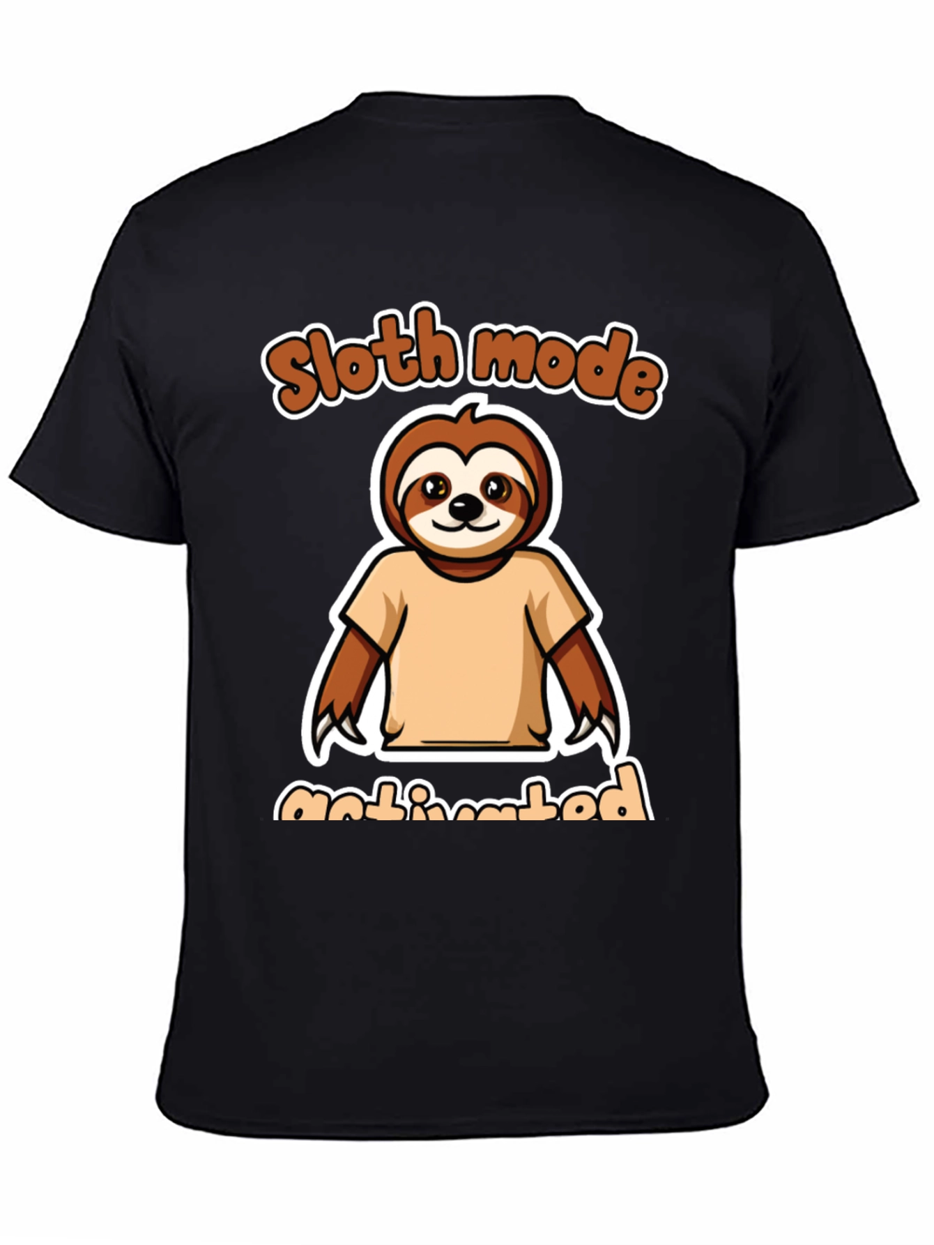 Sloth Mode Activated Black Graphic Tee