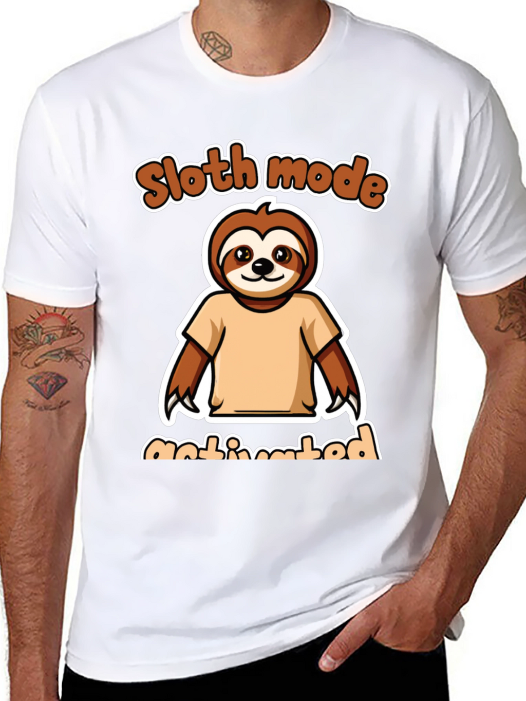 Sloth Mode Activated Black Graphic Tee