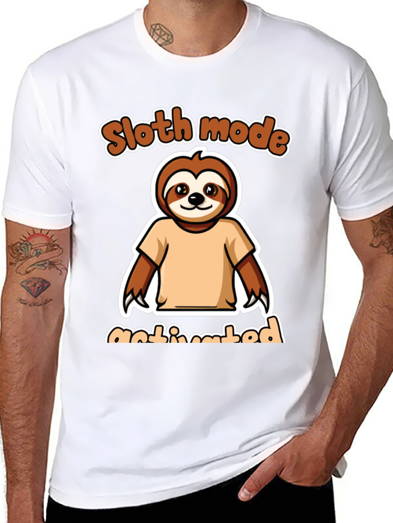 Sloth Mode Activated Black Graphic Tee