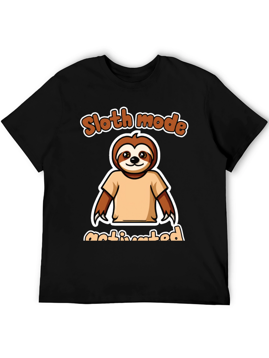 Sloth Mode Activated Black Graphic Tee