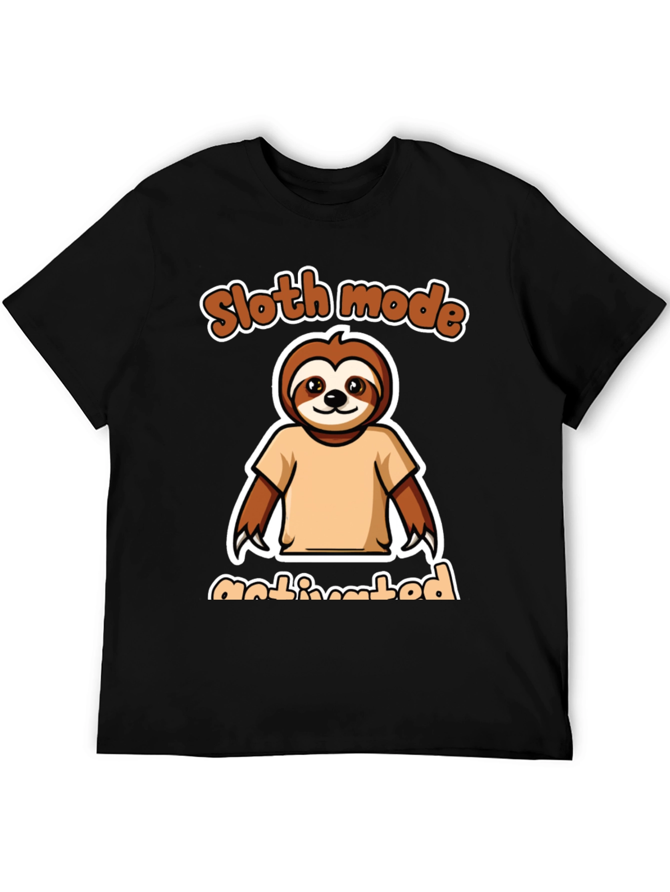 Sloth Mode Activated Black Graphic Tee