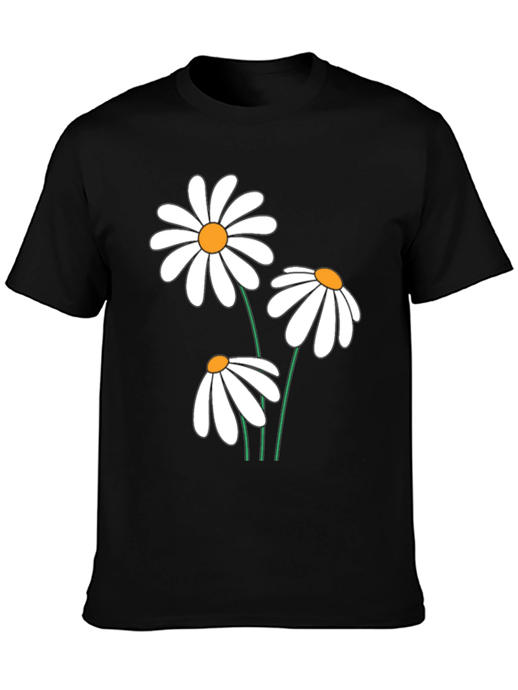 Daisy Graphic Tee - Black Cotton Comfort