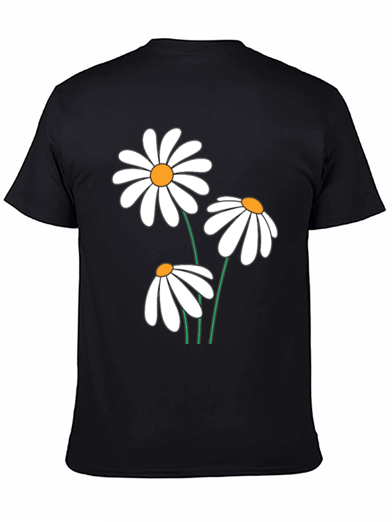 Daisy Graphic Tee - Black Cotton Comfort