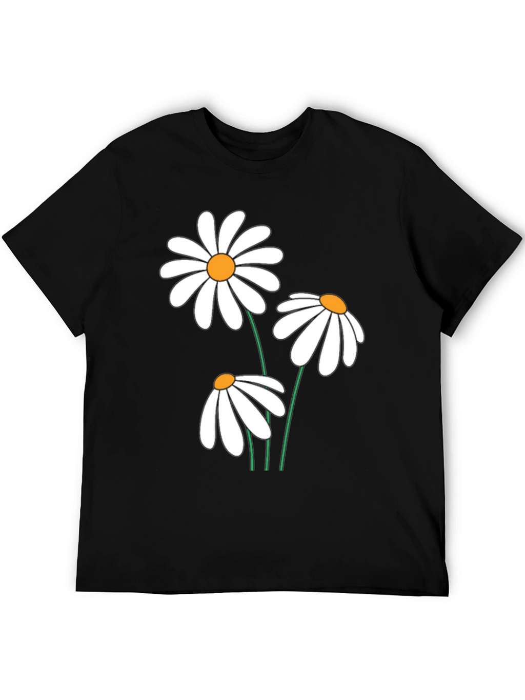 Daisy Graphic Tee - Black Cotton Comfort