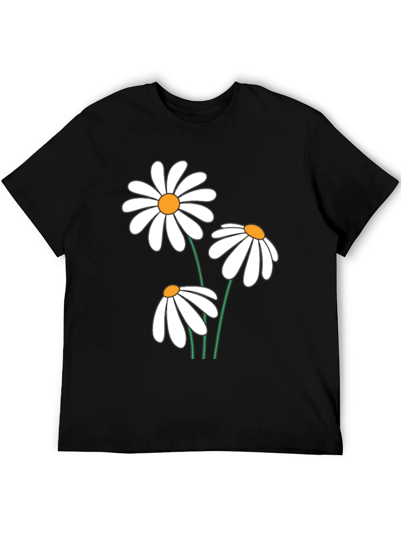 Daisy Graphic Tee - Black Cotton Comfort