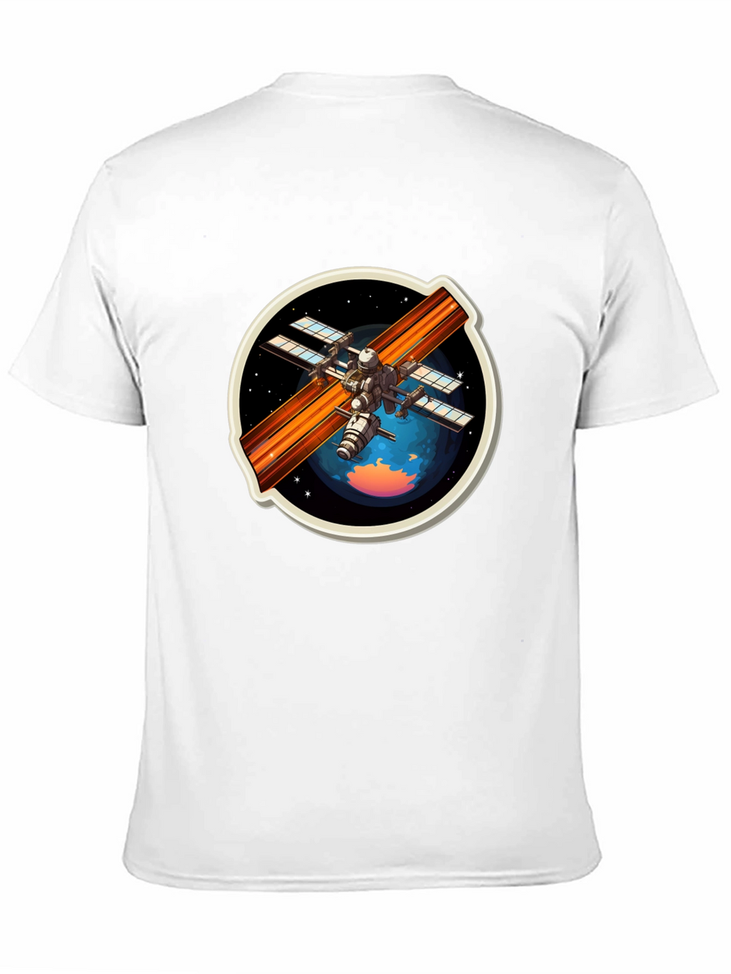 Space Station Graphic Tee - Black Crew Neck