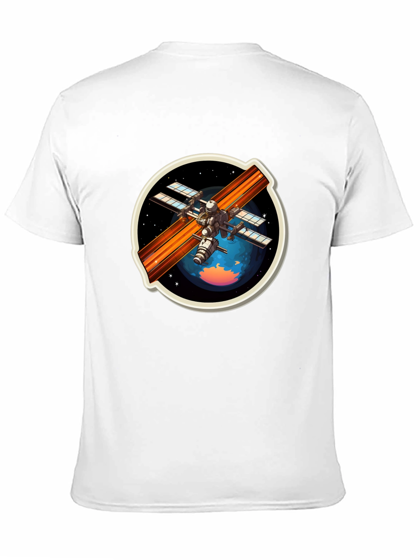 Space Station Graphic Tee - Black Crew Neck