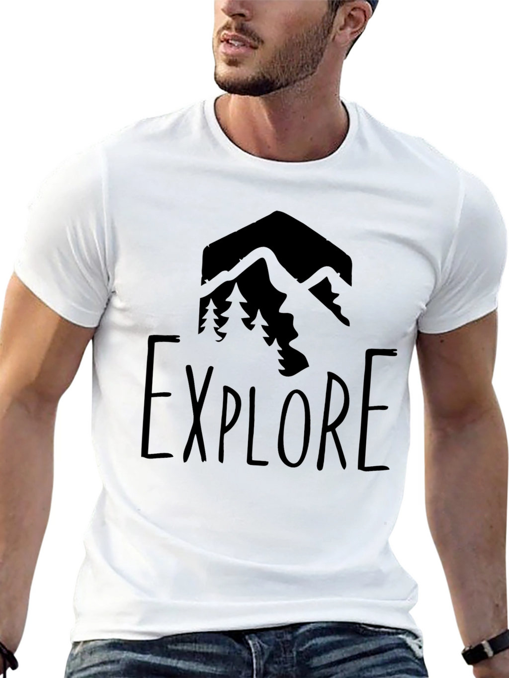 Explore Mountain Graphic Tee - Black
