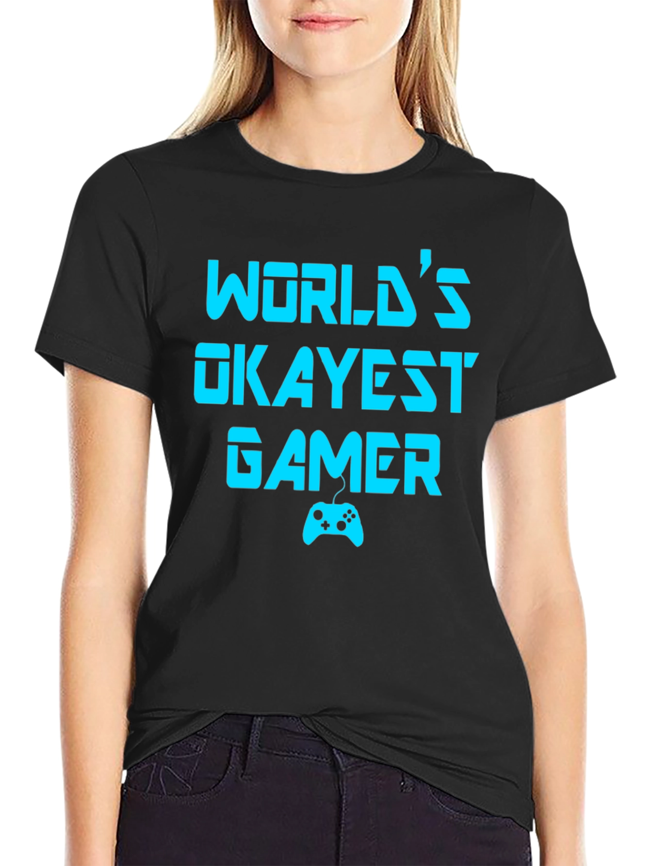 Worlds Okayest Gamer T-Shirt - Funny Gaming Tee