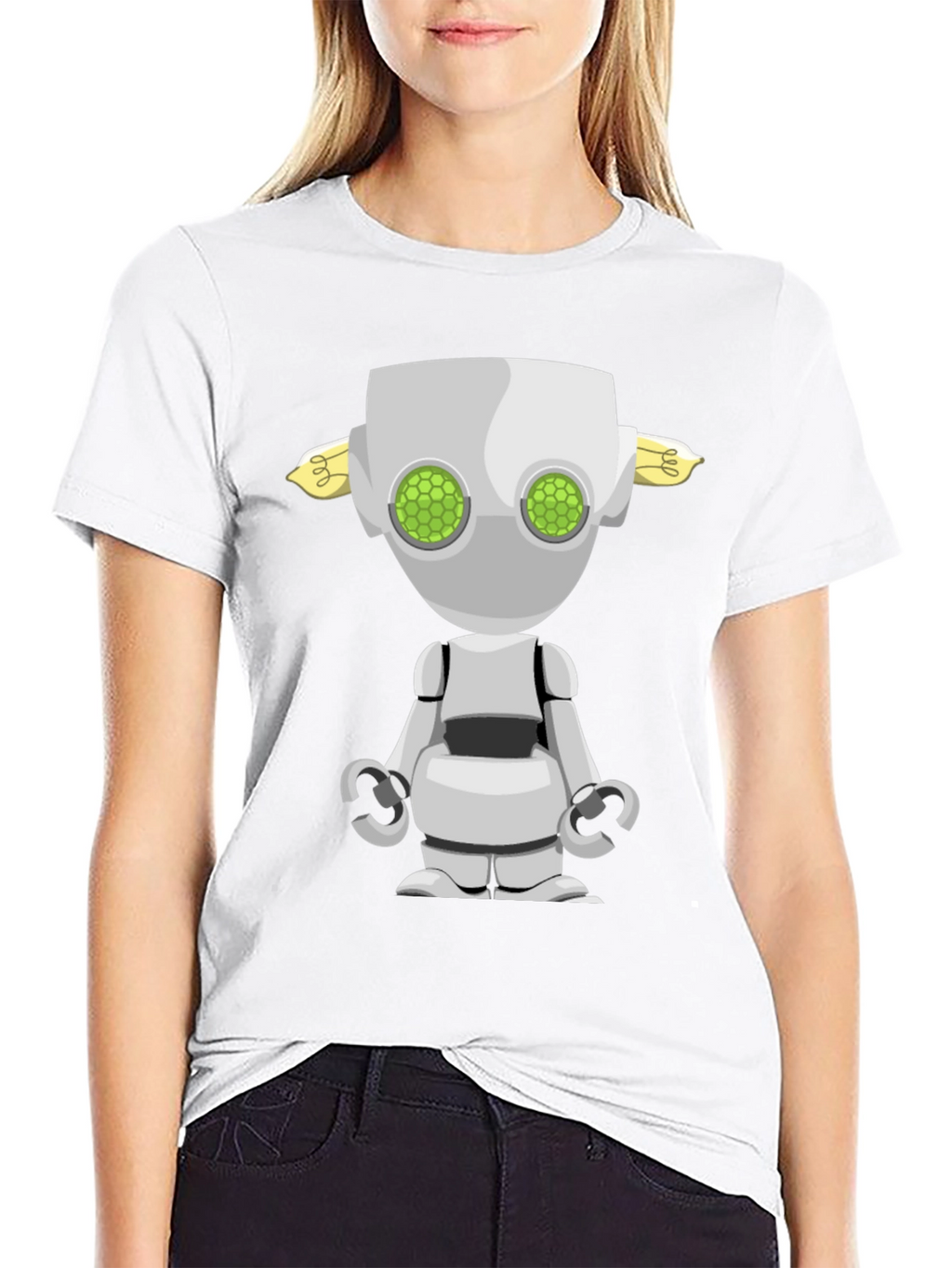 Robot Graphic Tee - Sci-Fi Style Black T-Shirt