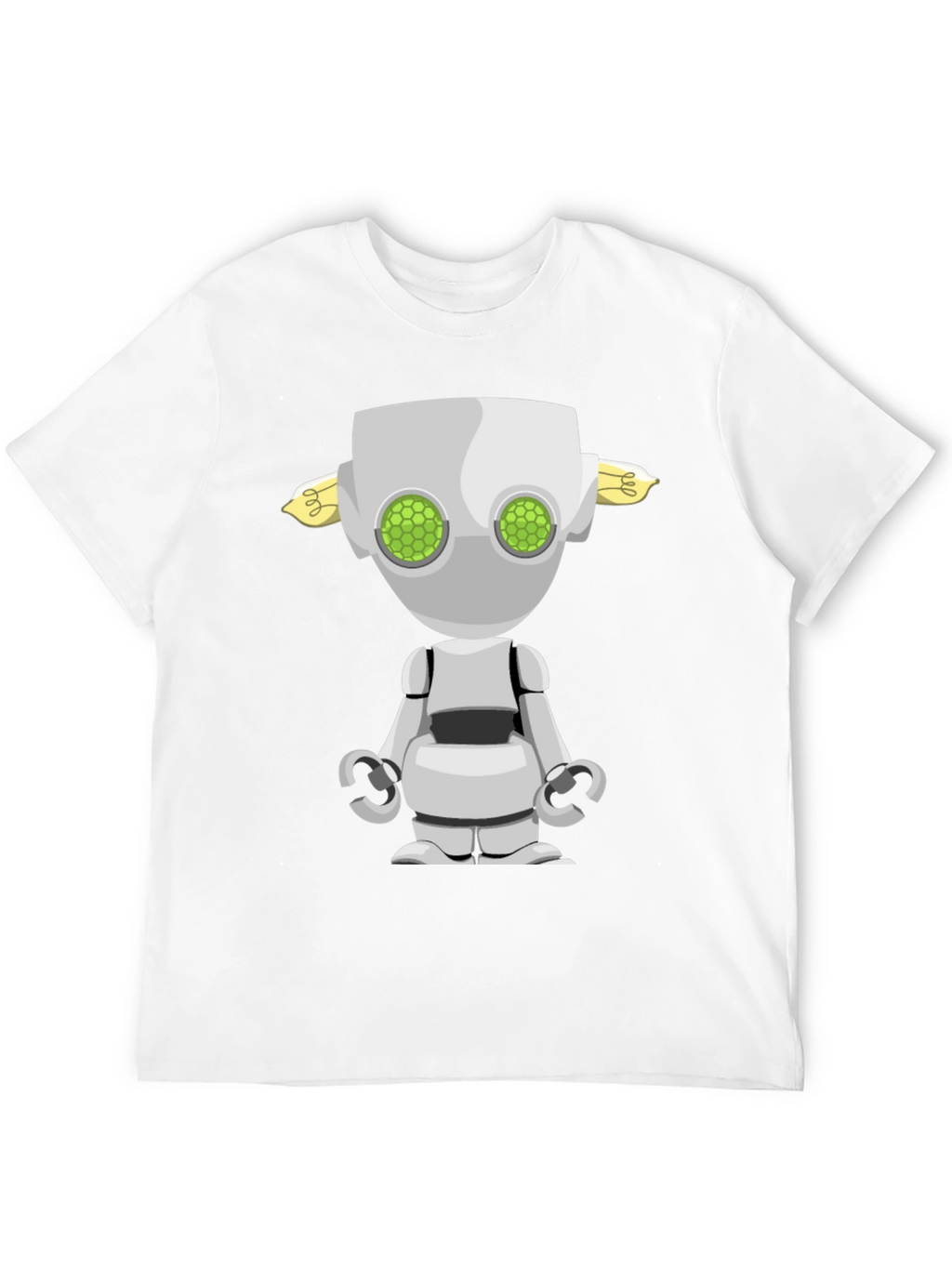 Robot Graphic Tee - Sci-Fi Style Black T-Shirt