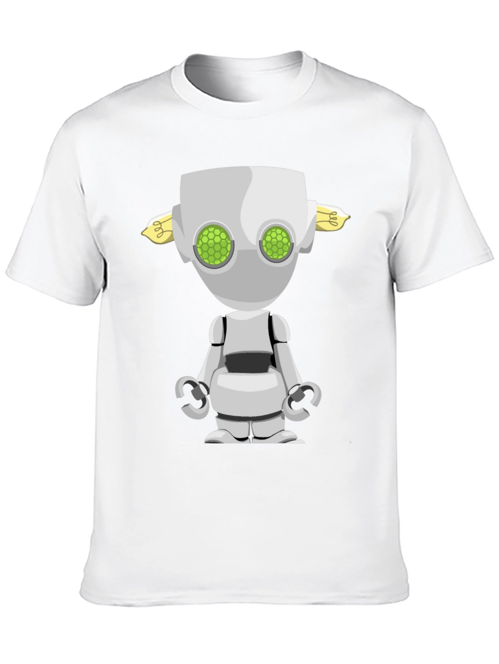 Robot Graphic Tee - Sci-Fi Style Black T-Shirt