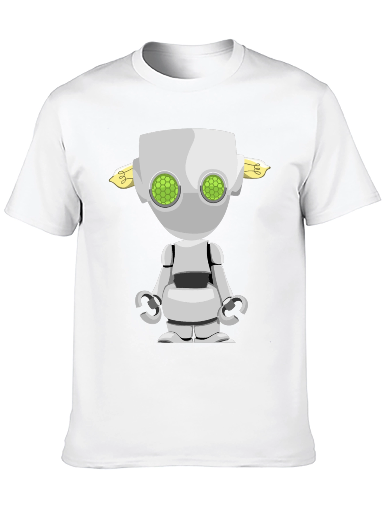 Robot Graphic Tee - Sci-Fi Style Black T-Shirt