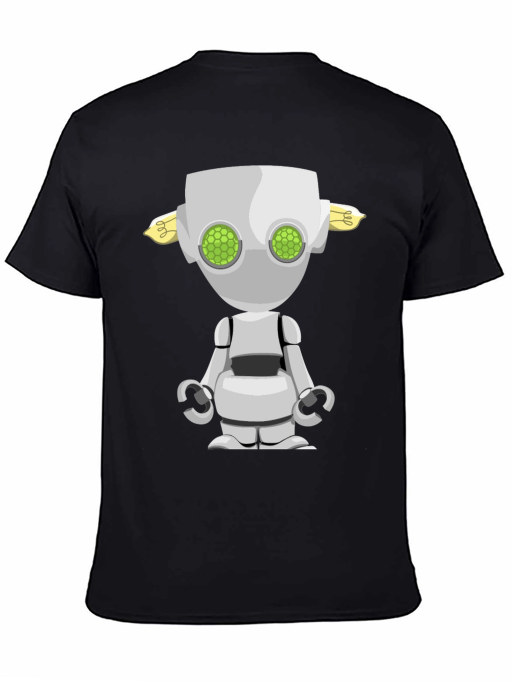 Robot Graphic Tee - Sci-Fi Style Black T-Shirt