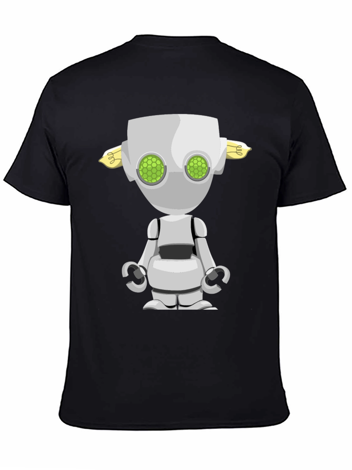 Robot Graphic Tee - Sci-Fi Style Black T-Shirt