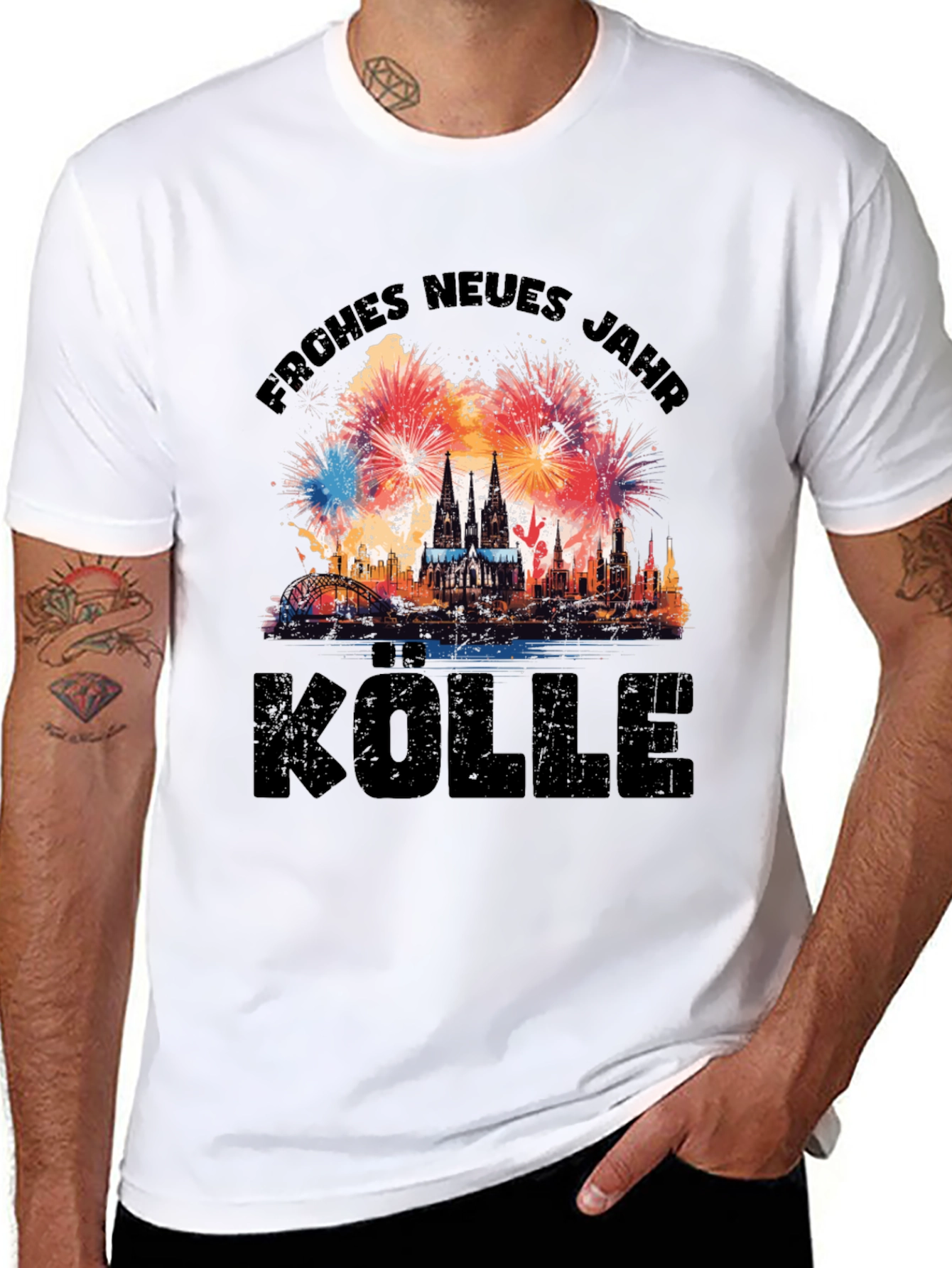 Frohes Neues Jahr Cologne Fireworks T-Shirt