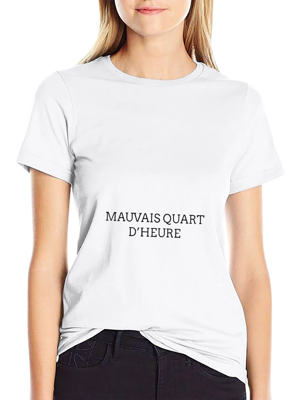 Black Graphic Tee - Mauvais Quart DHeure Casual Style