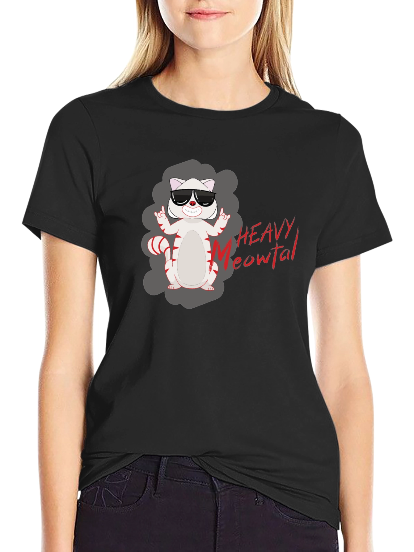 Heavy Meowtal T-Shirt - Rocker Cat Tee