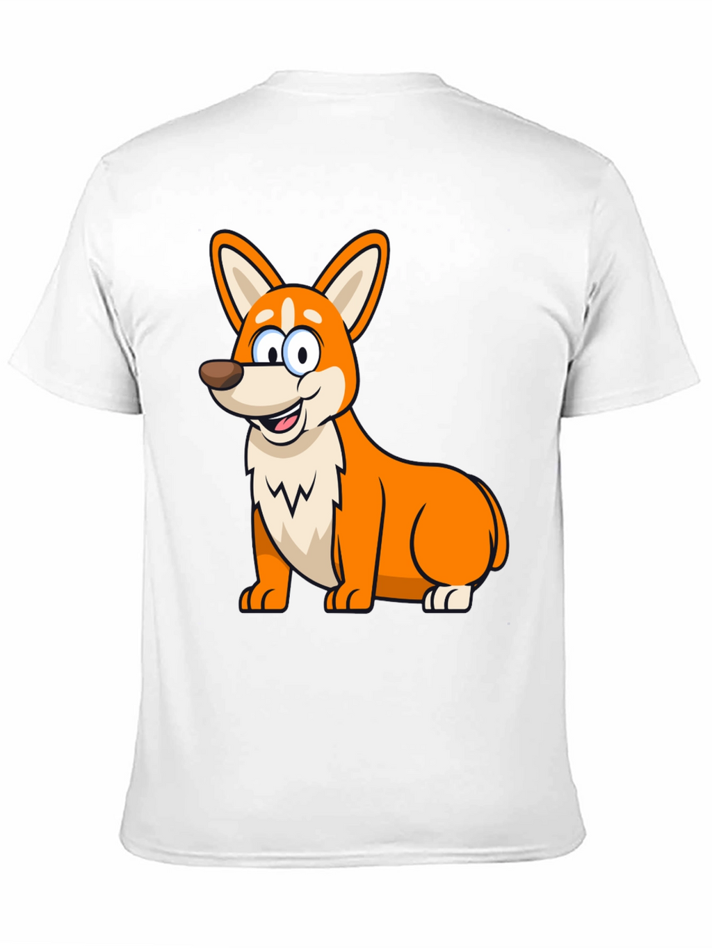 Cute Corgi Cartoon Black T-Shirt