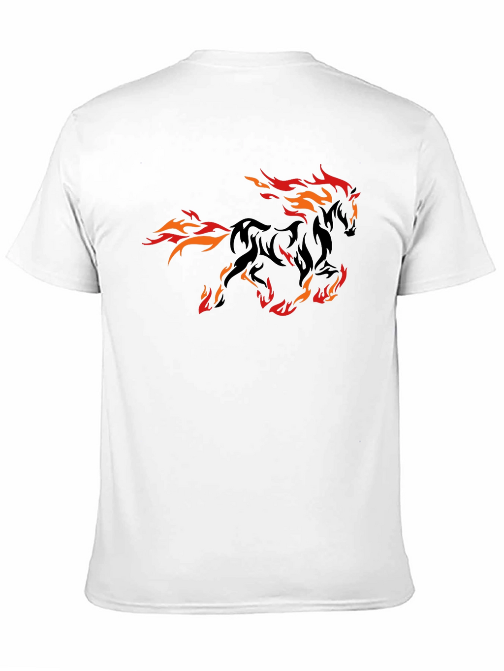 Fiery Horse Graphic Tee - Black Cotton T-Shirt