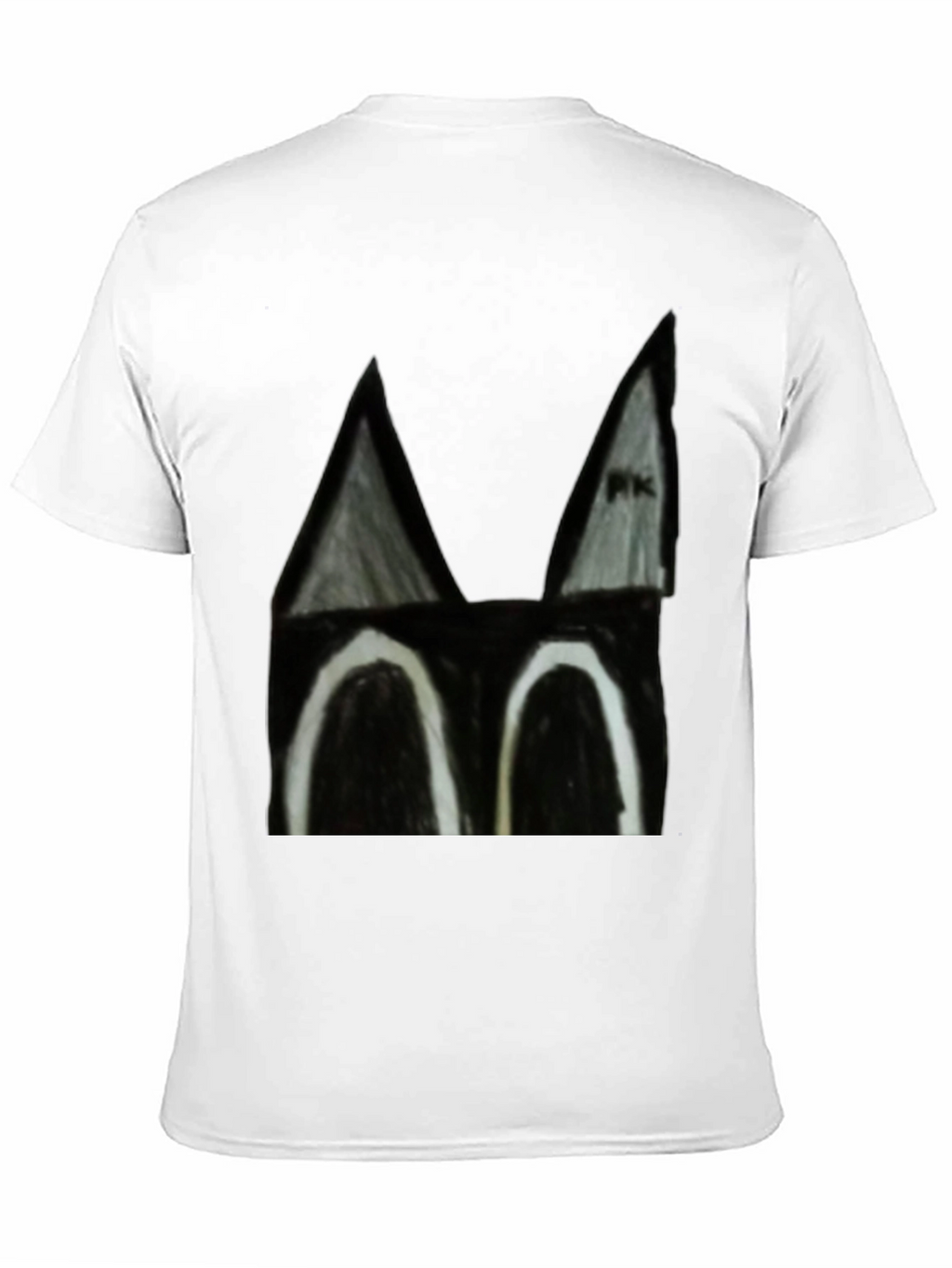 Abstract Cat Face Black T-Shirt
