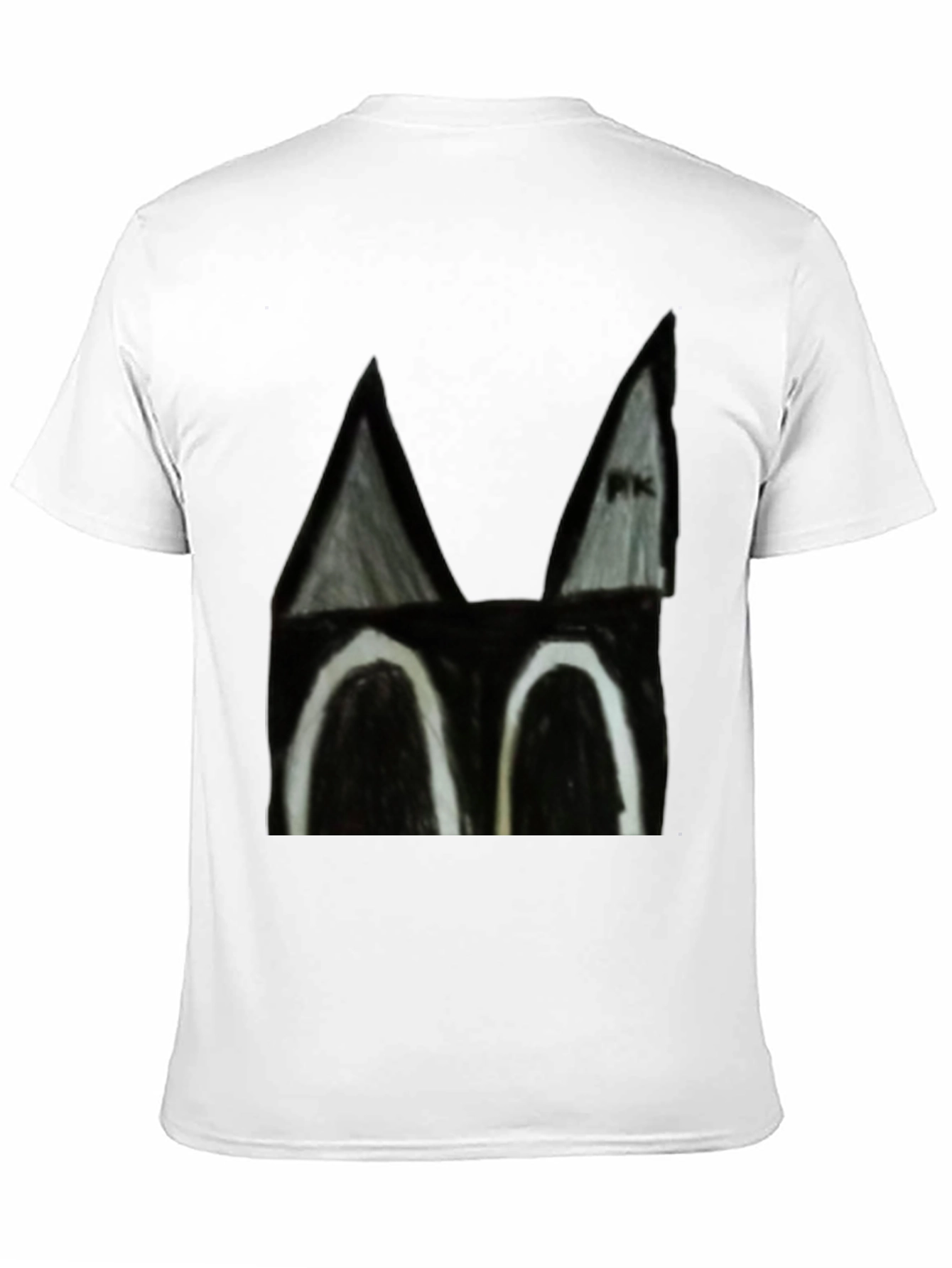 Abstract Cat Face Black T-Shirt