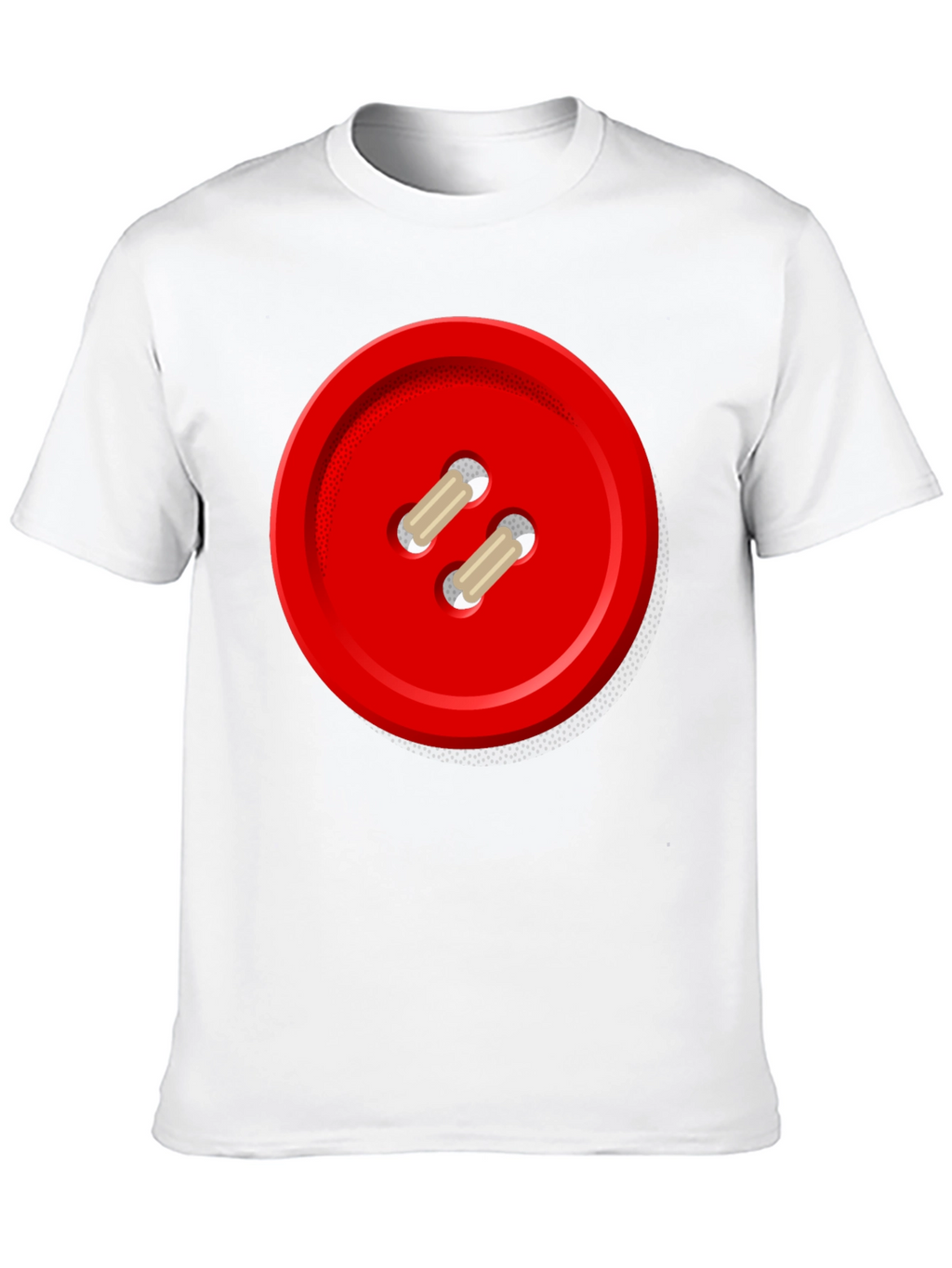Red Button Graphic Tee - Unique Novelty Shirt