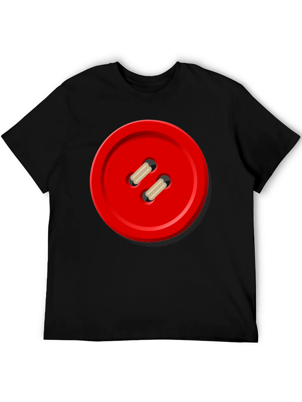 Red Button Graphic Tee - Unique Novelty Shirt