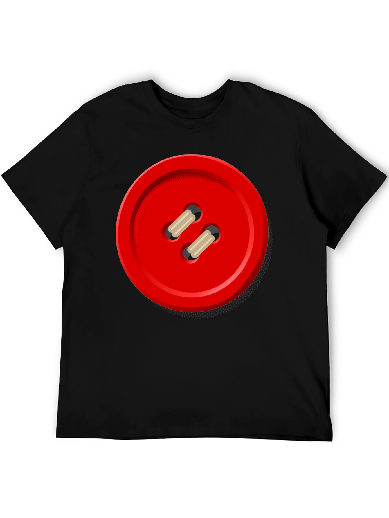 Red Button Graphic Tee - Unique Novelty Shirt