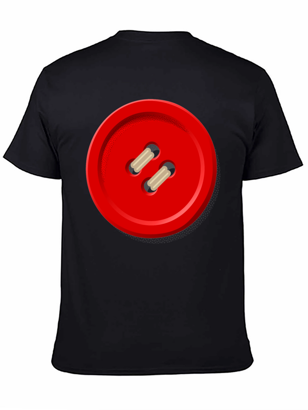 Red Button Graphic Tee - Unique Novelty Shirt