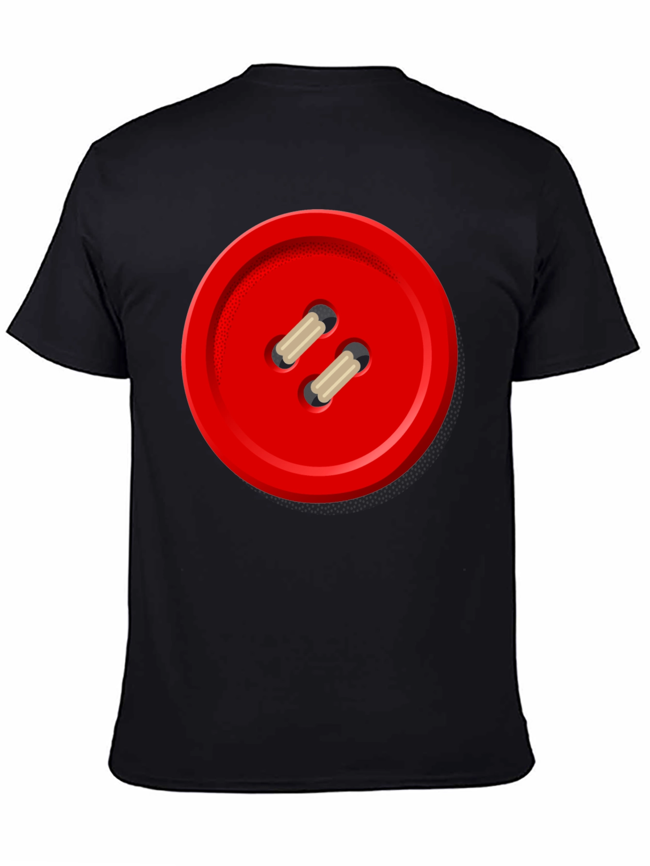 Red Button Graphic Tee - Unique Novelty Shirt