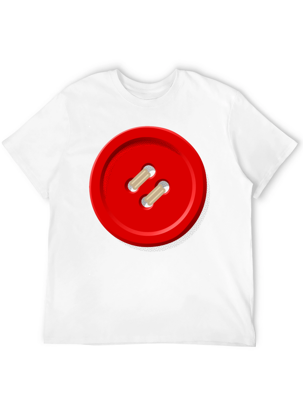 Red Button Graphic Tee - Unique Novelty Shirt