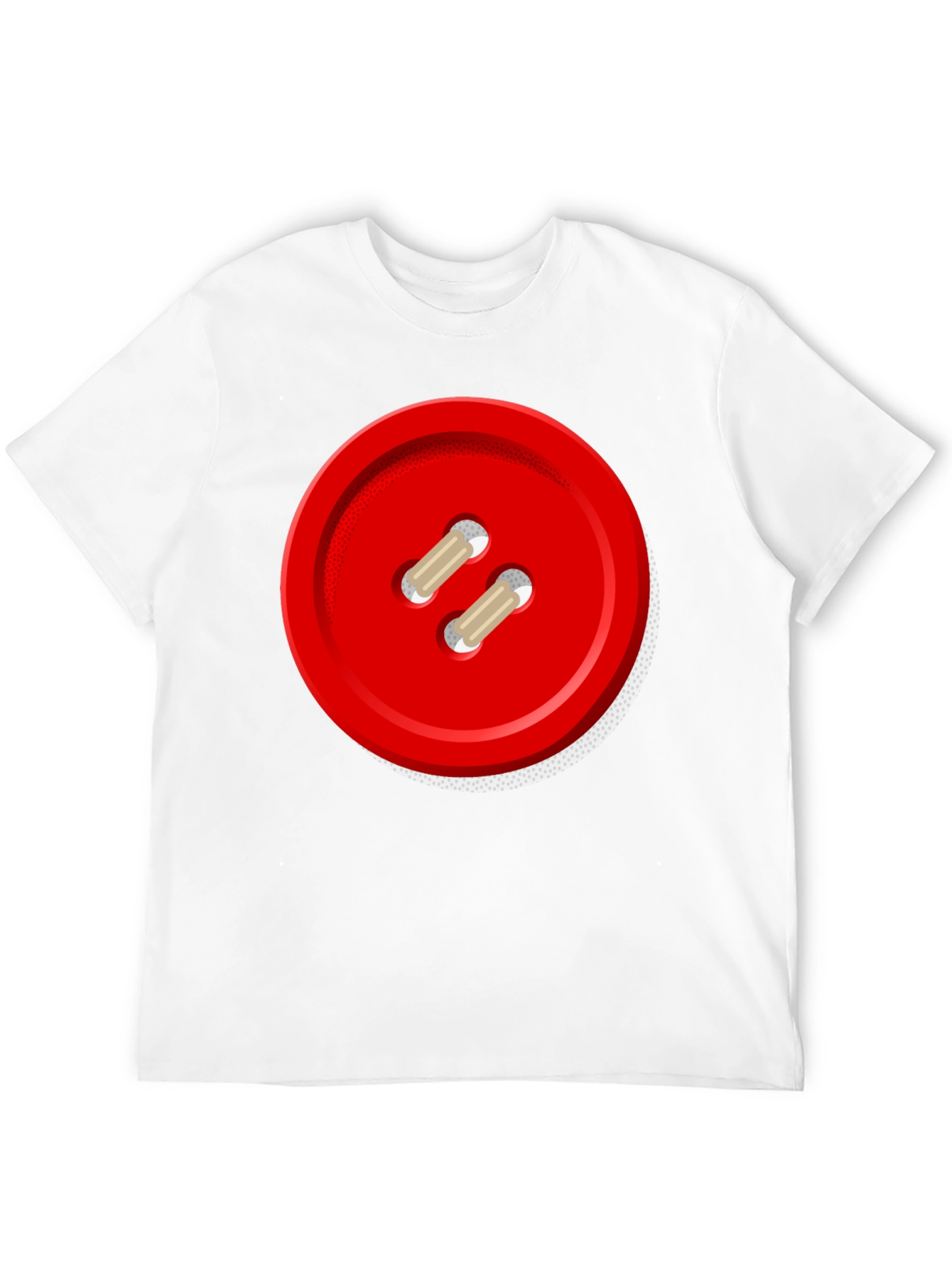 Red Button Graphic Tee - Unique Novelty Shirt