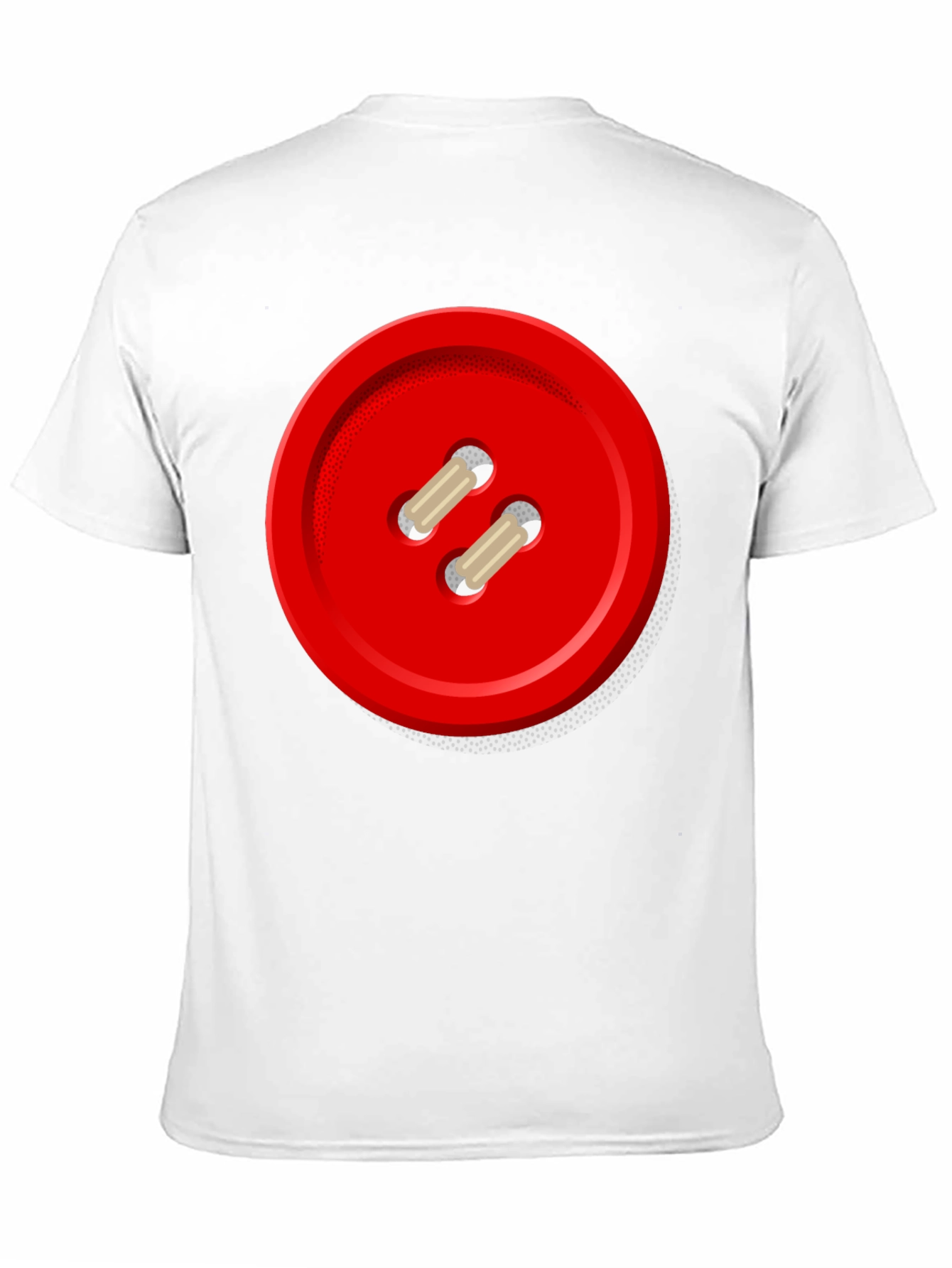 Red Button Graphic Tee - Unique Novelty Shirt