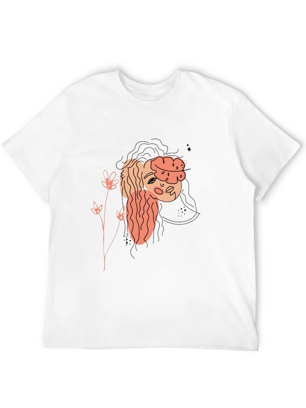 Abstract Portrait Graphic Tee - Black