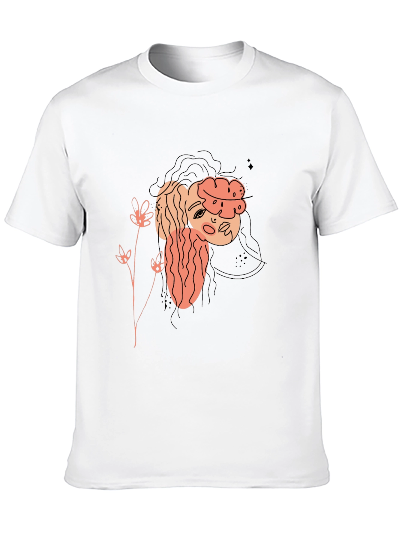 Abstract Portrait Graphic Tee - Black