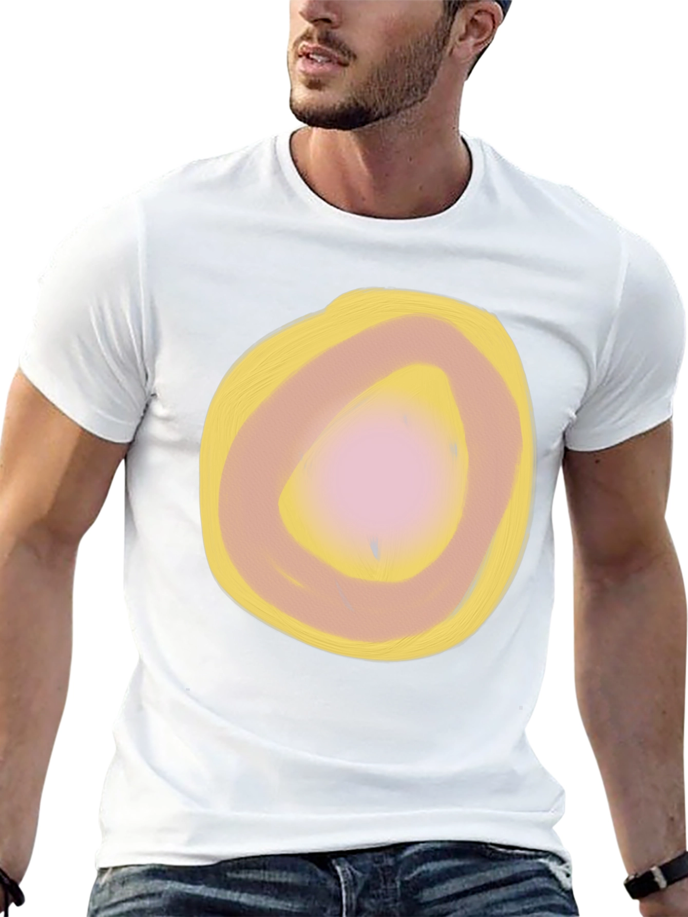 Abstract Circle Graphic Black T-Shirt